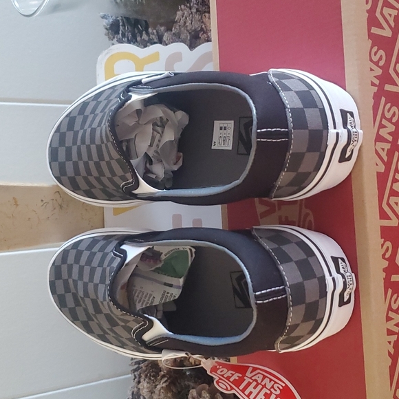 Vans Classic Slip-On Black Pewter Checkerboard Unisex Size U.S 8.5 Men/10 Women - Picture 7 of 14